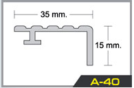 ขนาดจมูกบันไดอลูมิเนียมA-40